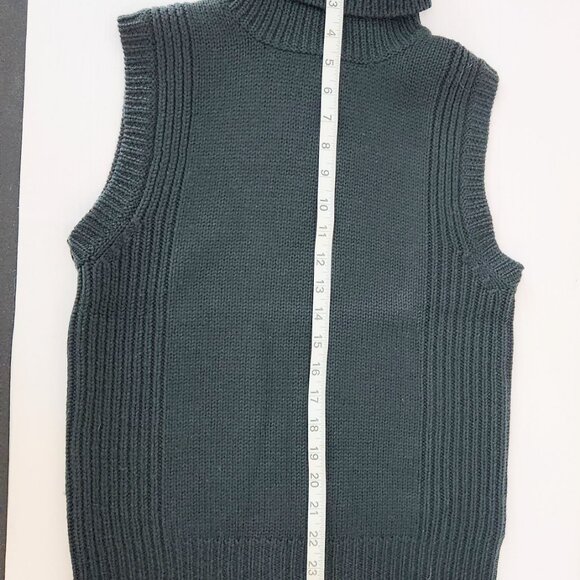 Vintage Kenneth Cole Merino Wool Sleeveless Turtleneck Forest Green Size Medium - Picture 10 of 13